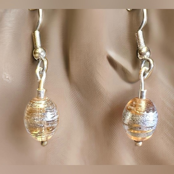 Assorted Lot of 5 Pairs Handmade Iridescent Bead Dangle Hook Earrings - Picture 10 of 11